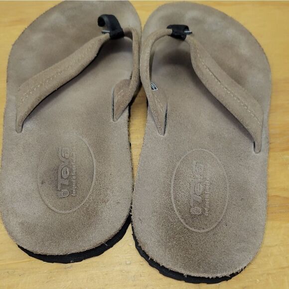 Teva Mush suede flip flops sandals Old Town Brown  sz 9 6149 - Picture 4 of 7